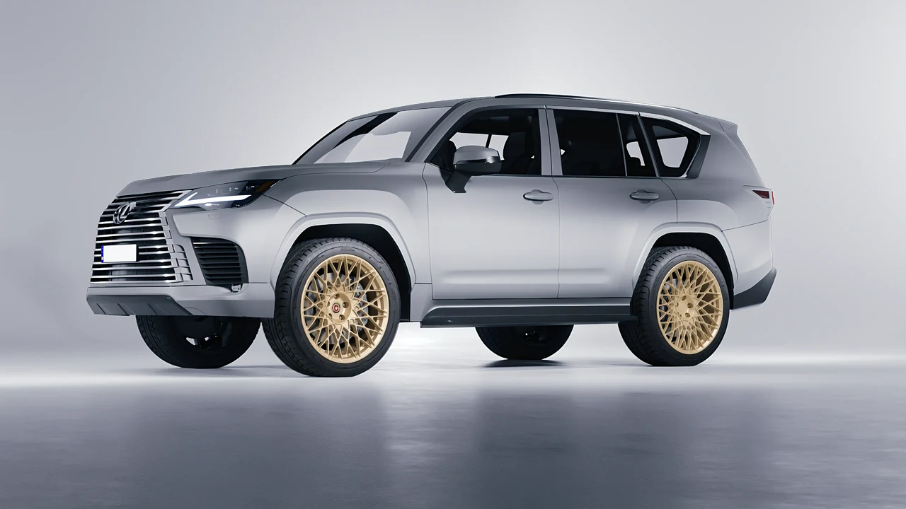 Lexus LX600 2022 on HRE Performance Wheels 501M forged wheels, front three-quarter view