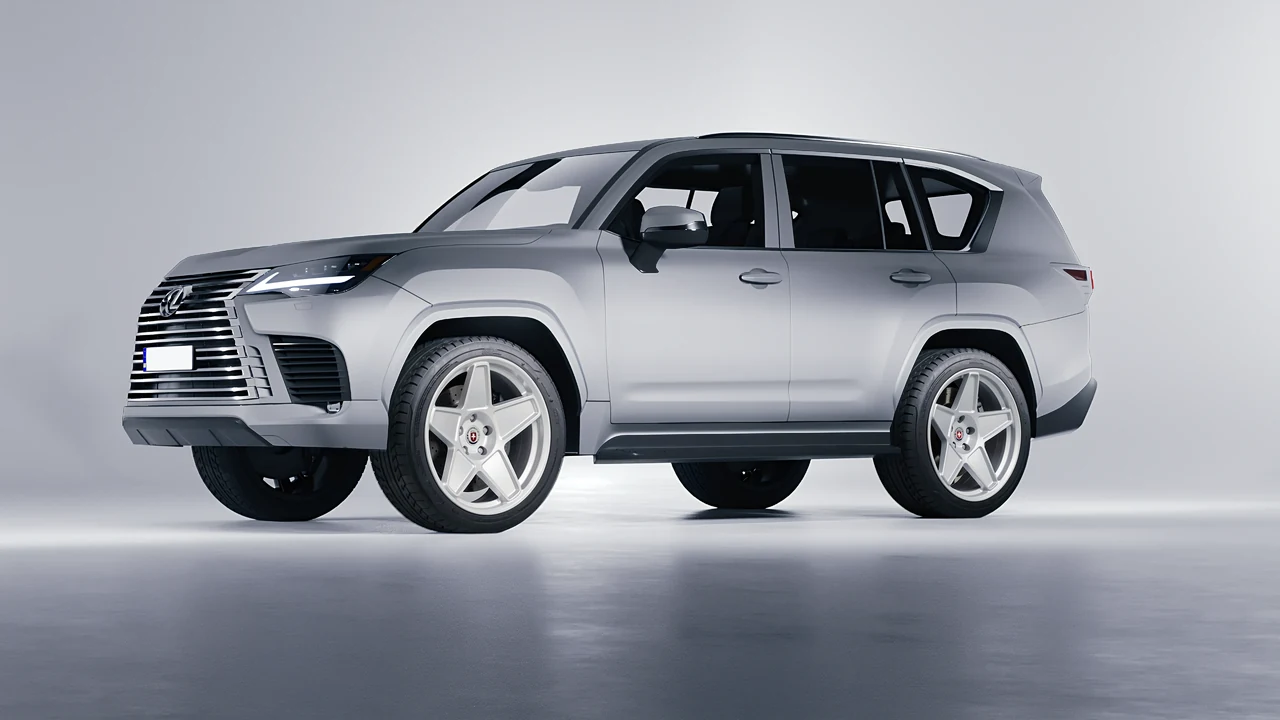 Lexus LX600 2022 on HRE Performance Wheels 505M forged wheels, front three-quarter view