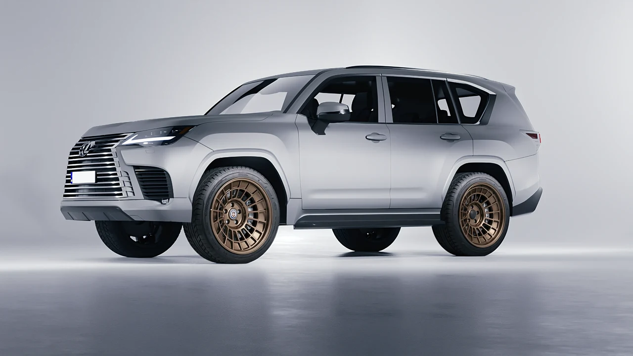 Lexus LX600 2022 on HRE Performance Wheels 515-GTM forged wheels, front three-quarter view