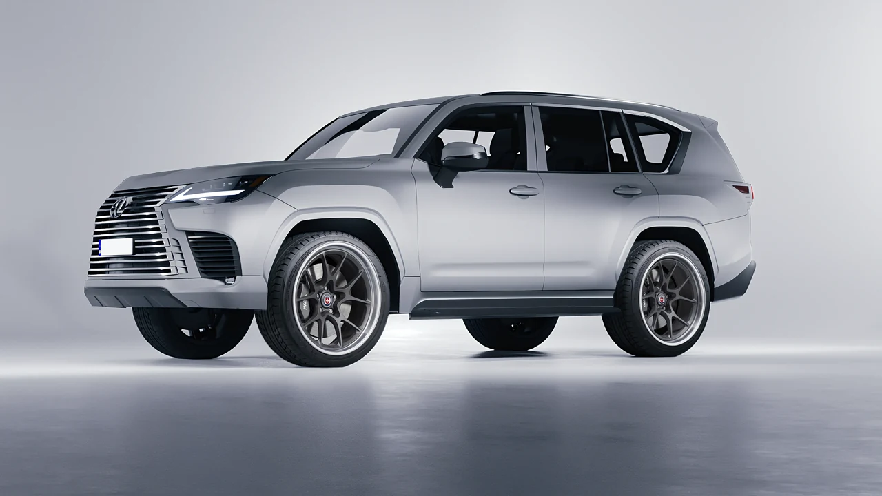 Lexus LX600 2022 on HRE Performance Wheels 521 forged wheels, front three-quarter view