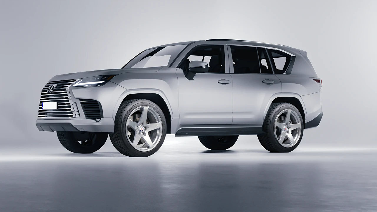 Lexus LX600 2022 on HRE Performance Wheels 527M forged wheels, front three-quarter view