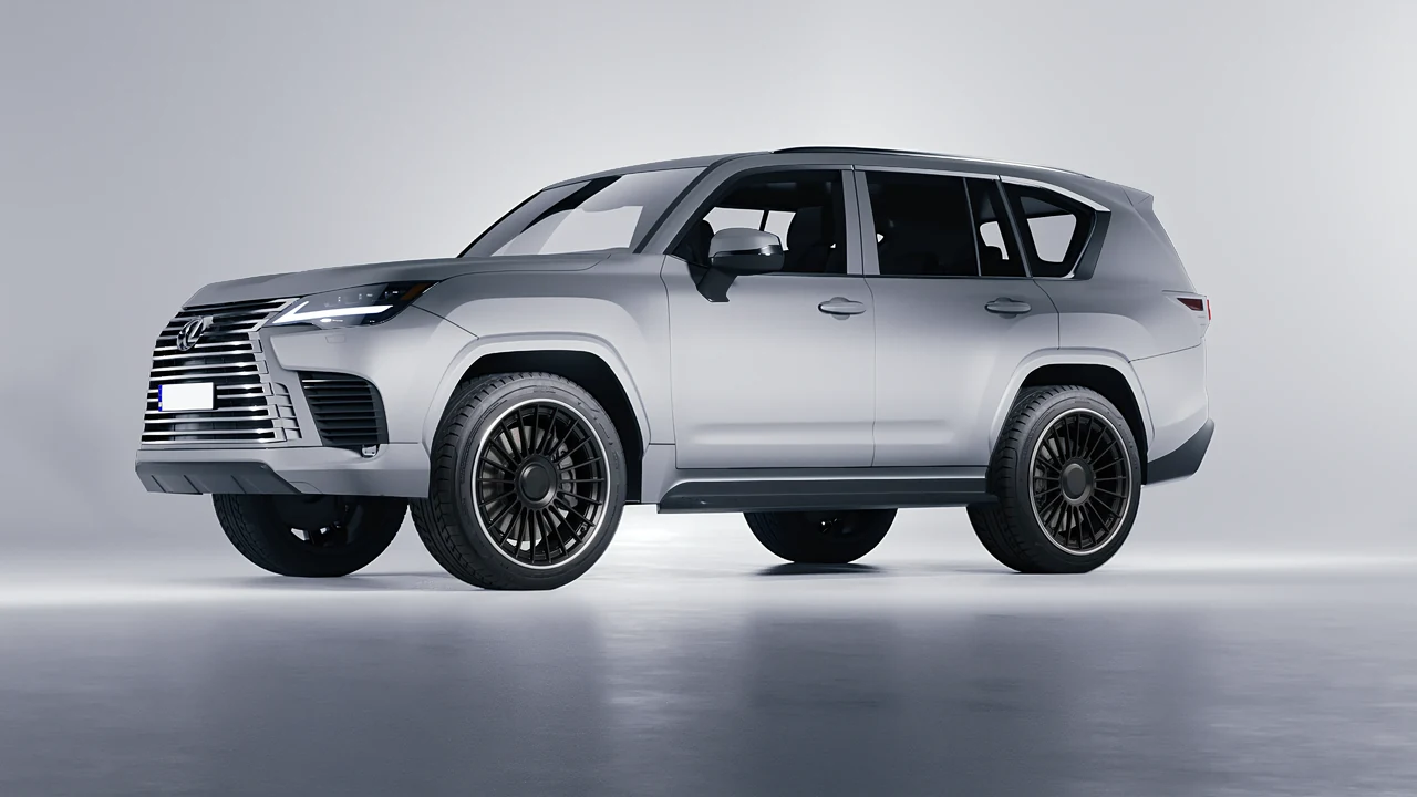 Lexus LX600 2022 on RDB LA Twenty Two forged wheels, front three-quarter view