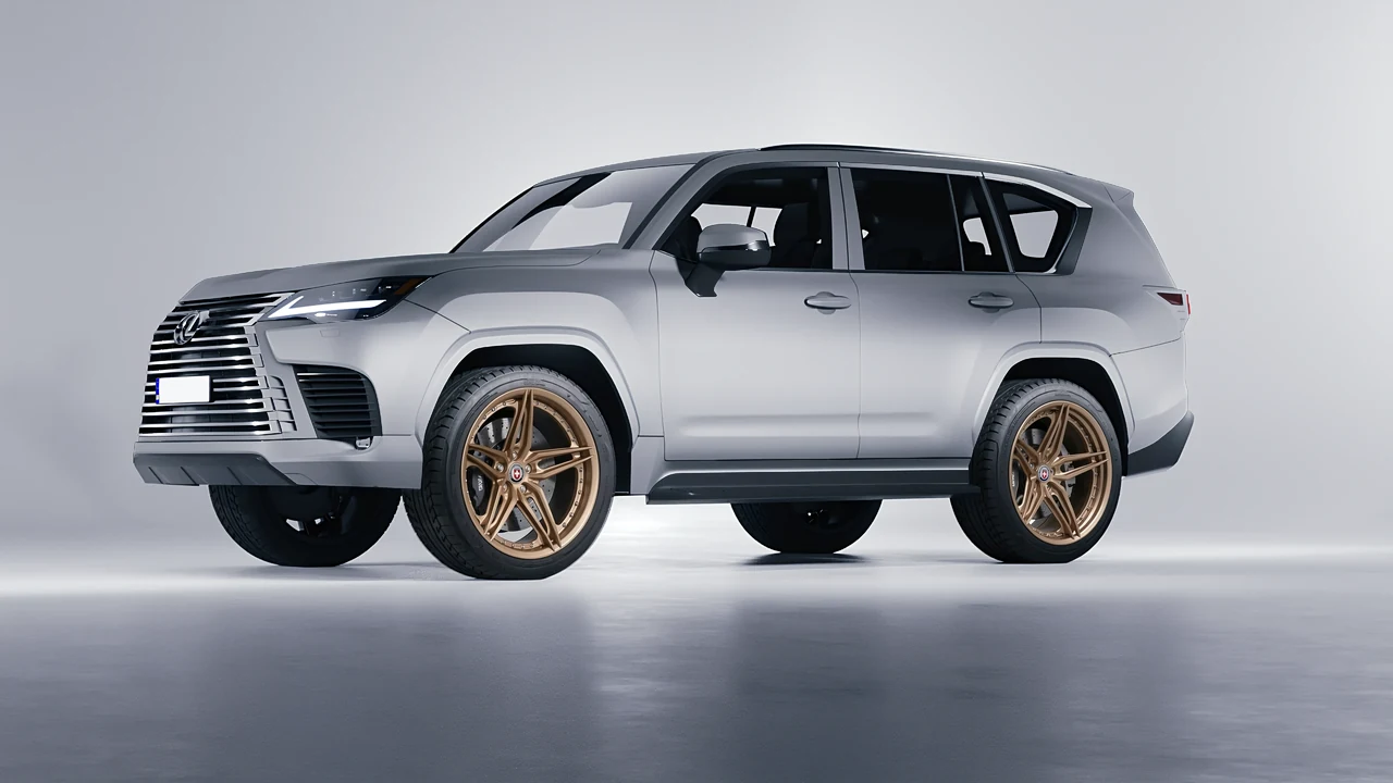 Lexus LX600 2022 on HRE Performance Wheels S107SC forged wheels, front three-quarter view