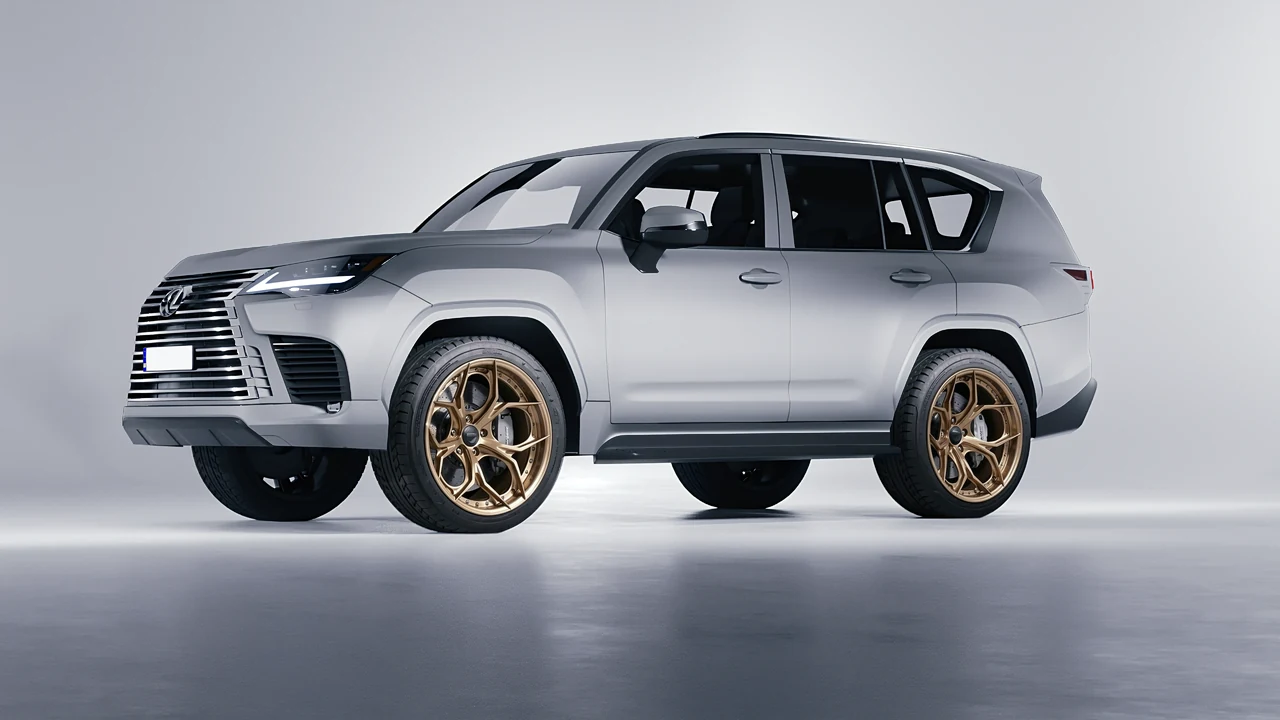 Lexus LX600 2022 on HRE Performance Wheels S111SC forged wheels, front three-quarter view