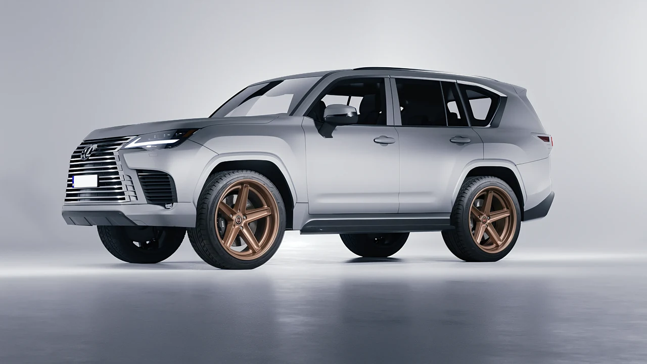 Lexus LX600 2022 on HRE Performance Wheels Tusk forged wheels, front three-quarter view