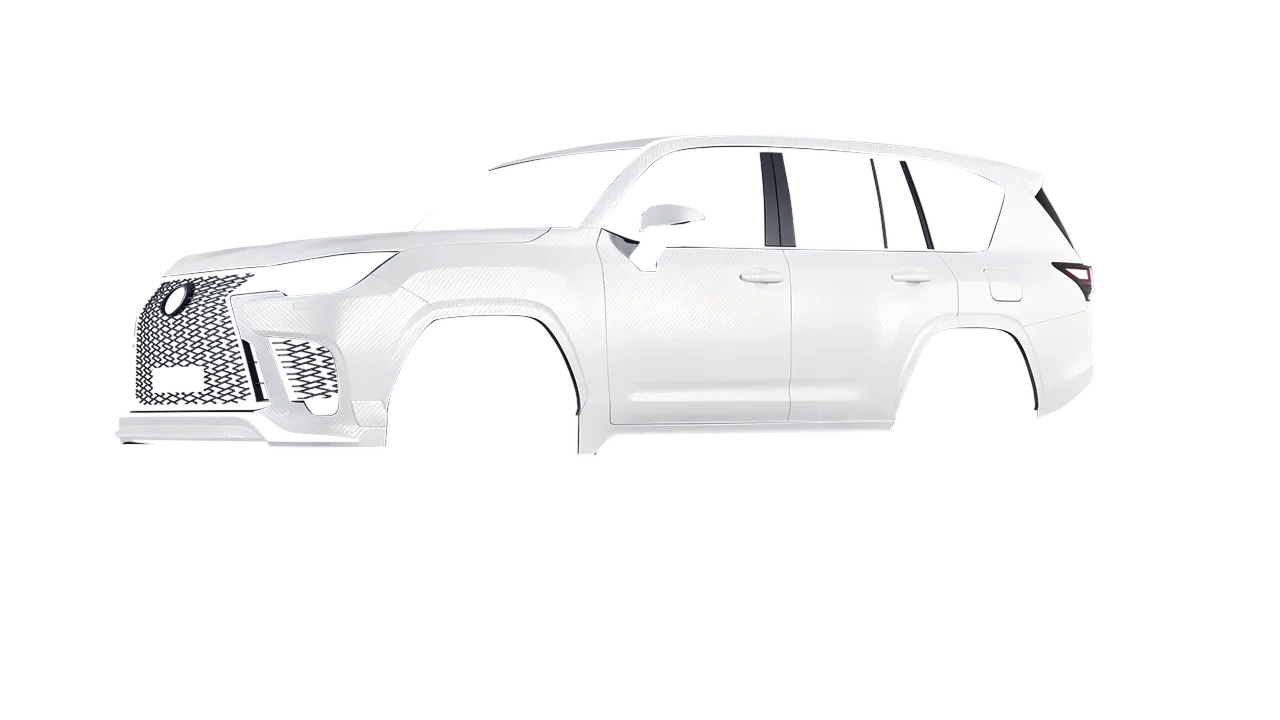 Lexus LX600 F Sport 2022 wrapped in Carbon Fiber White (Avery Dennison SW900-115-X), front three-quarter view