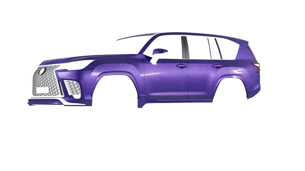 Lexus LX600 F Sport 2022 wrapped in Purple (Avery Dennison SW900-587-D), front three-quarter view