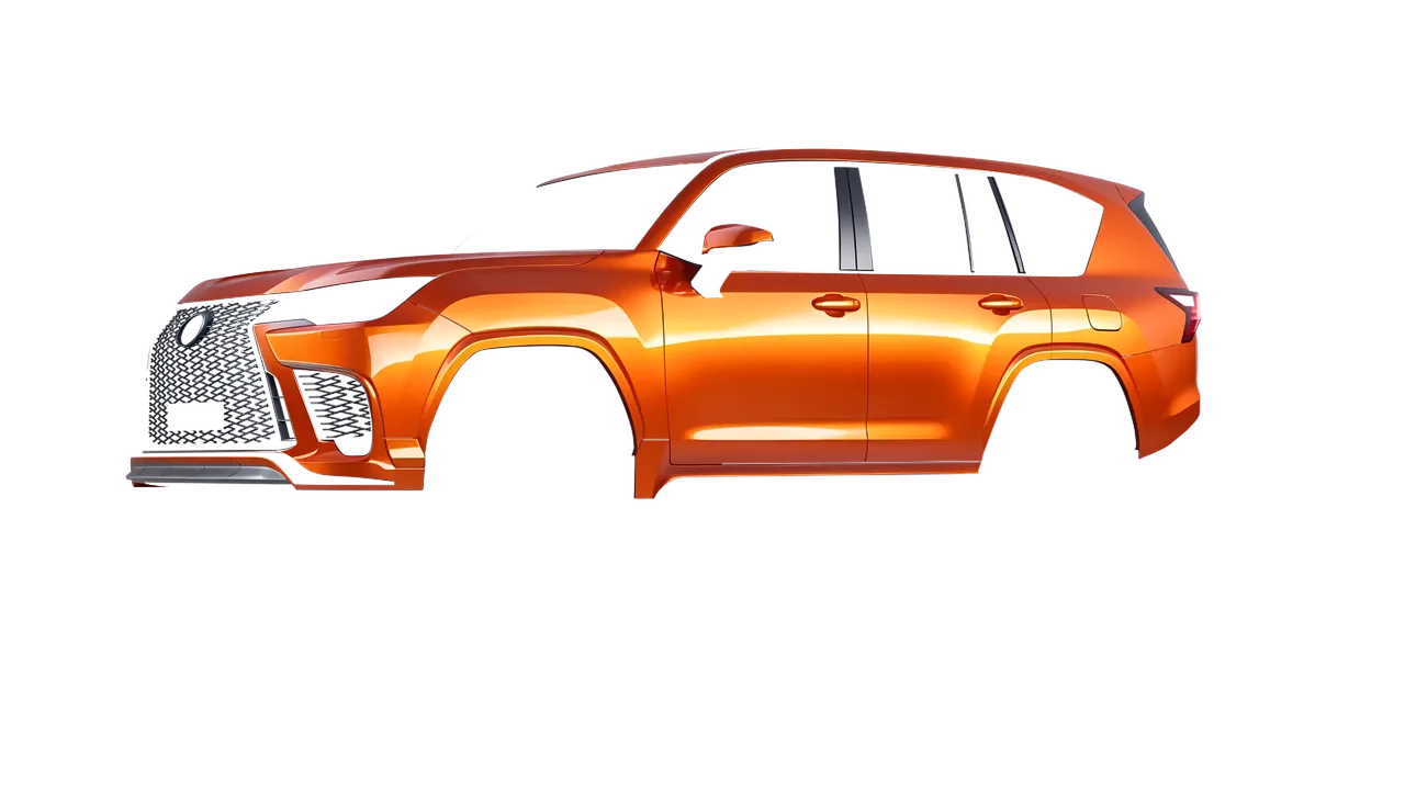 Lexus LX600 F Sport 2022 wrapped in Fiery Orange (3M G364), front three-quarter view