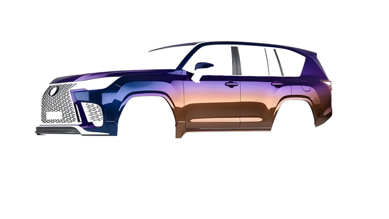 Lexus LX600 F Sport 2022 wrapped in Gloss Flip Deep Space (3M GP278), front three-quarter view