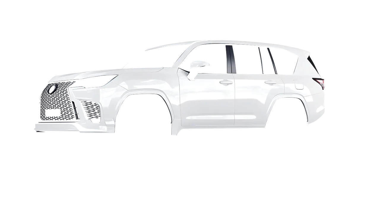 Lexus LX600 F Sport 2022 wrapped in Gloss White (3M G10), front three-quarter view