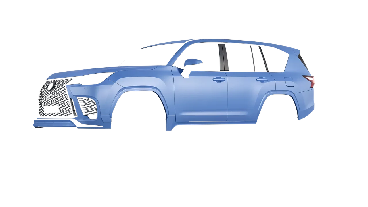 Lexus LX600 F Sport 2022 wrapped in Dreamline Blue (Avery Dennison SW900-616-O), front three-quarter view