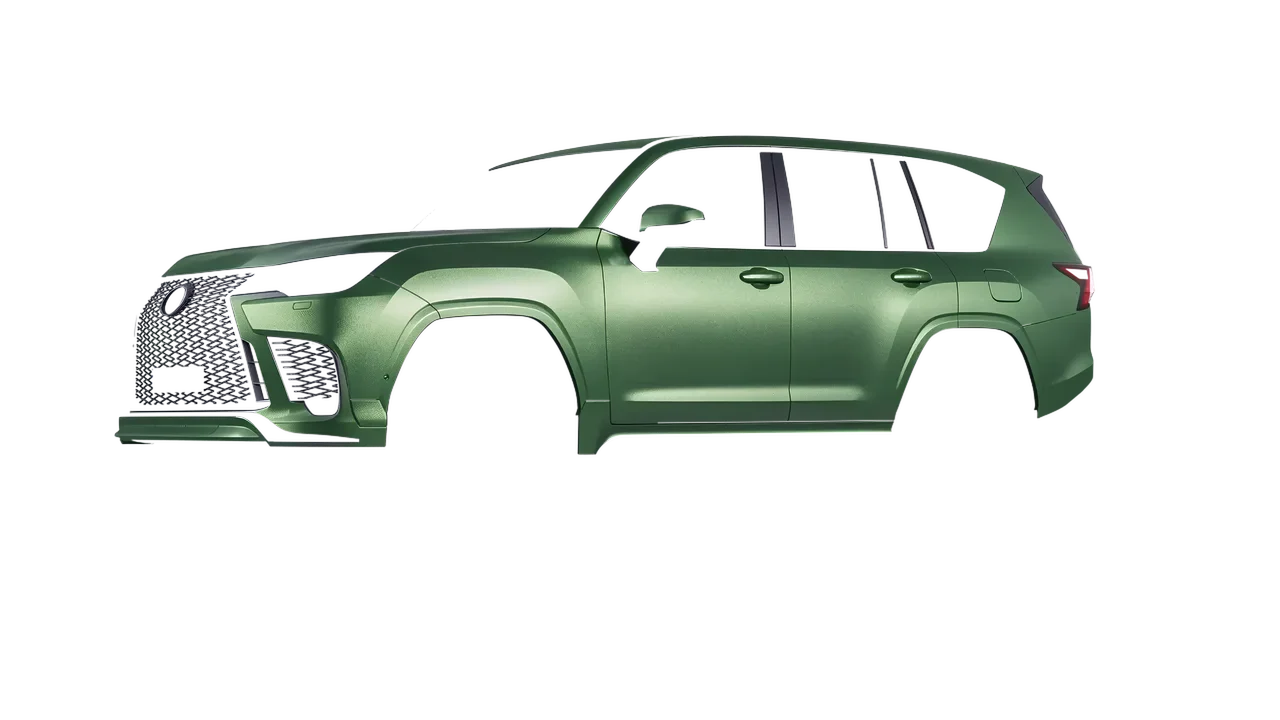 Lexus LX600 F Sport 2022 wrapped in Apple Green (Avery Dennison SW900-745-M), front three-quarter view
