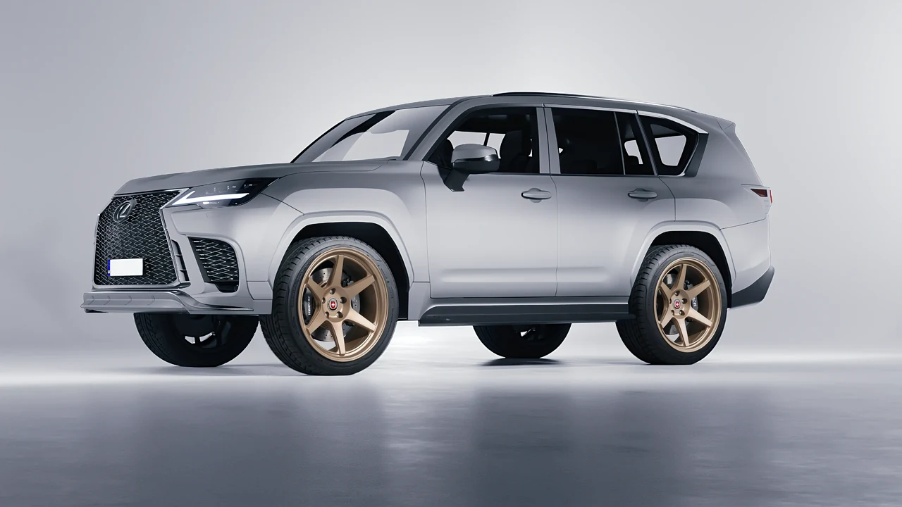 Lexus LX600 F Sport 2022 on HRE Performance Wheels 306-GTS forged wheels, front three-quarter view