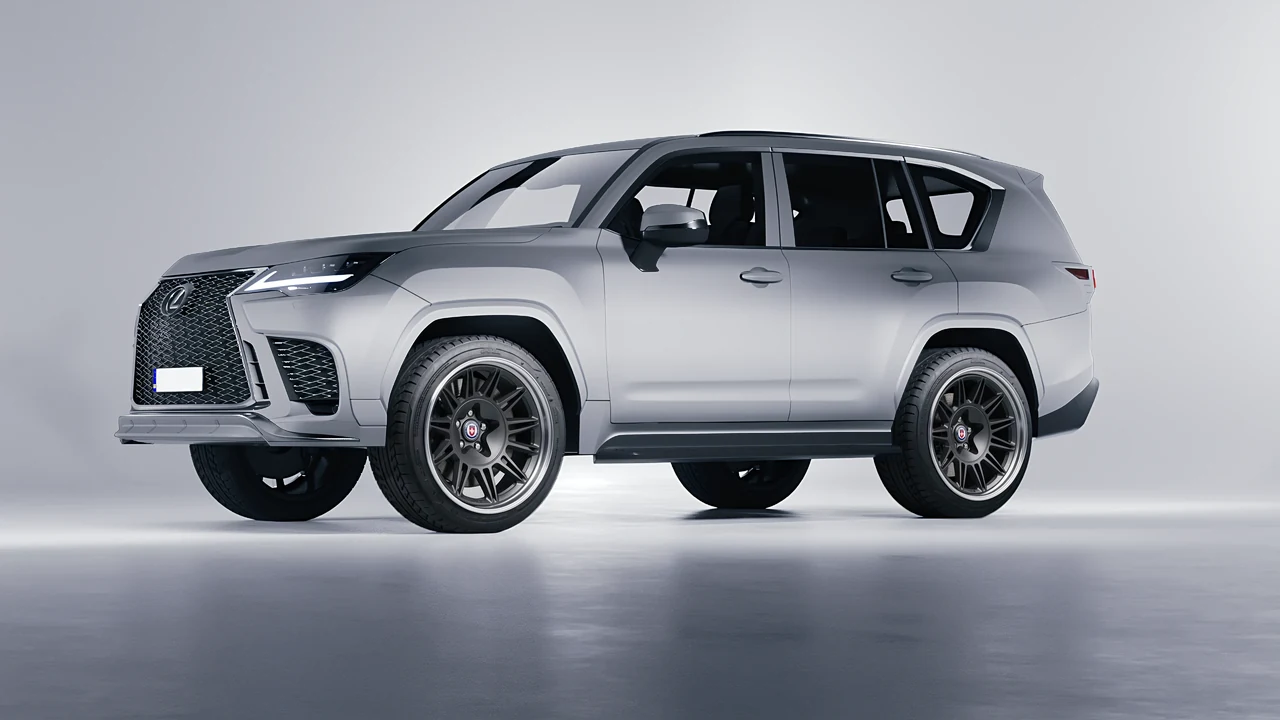 Lexus LX600 F Sport 2022 on HRE Performance Wheels 528 forged wheels, front three-quarter view