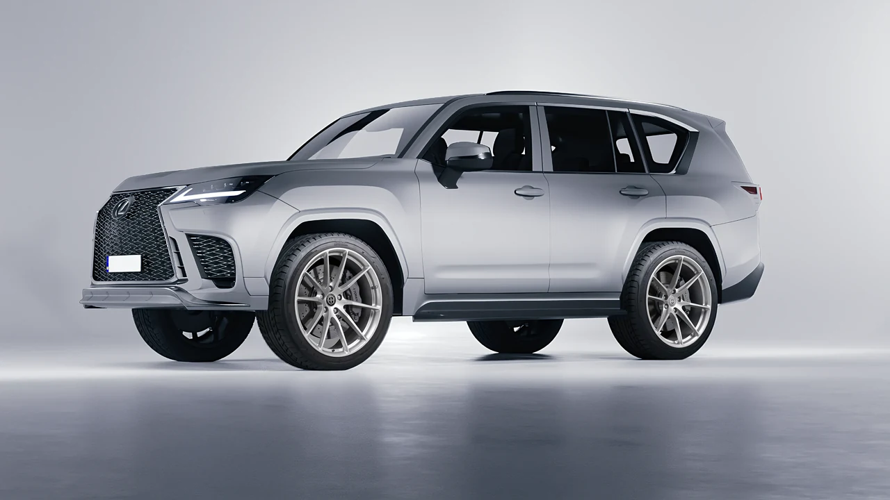 Lexus LX600 F Sport 2022 on HRE Performance Wheels P104 forged wheels, front three-quarter view
