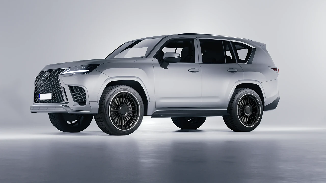 Lexus LX600 F Sport 2022 on RDB LA Twenty Two forged wheels, front three-quarter view