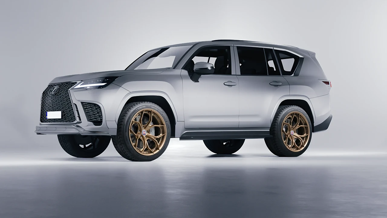 Lexus LX600 F Sport 2022 on HRE Performance Wheels S111SC forged wheels, front three-quarter view