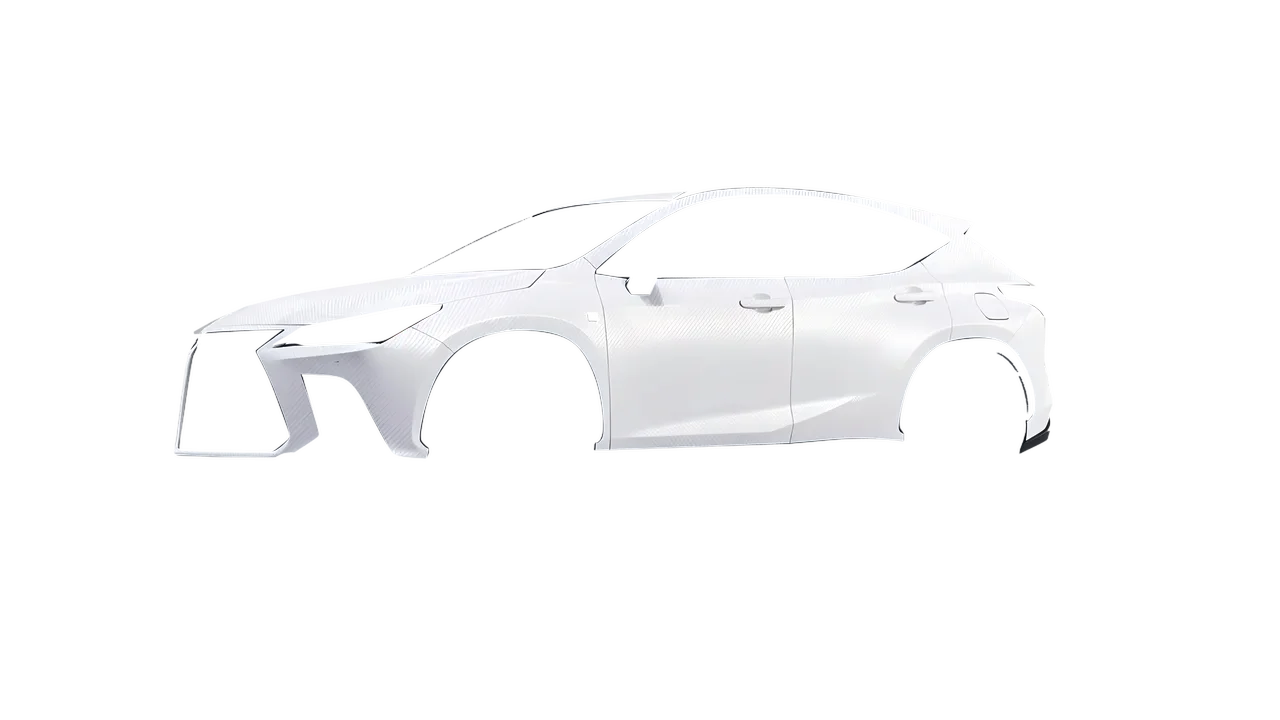 Lexus NX300 F Sport 2022 wrapped in Carbon Fiber White (Avery Dennison SW900-115-X), front three-quarter view