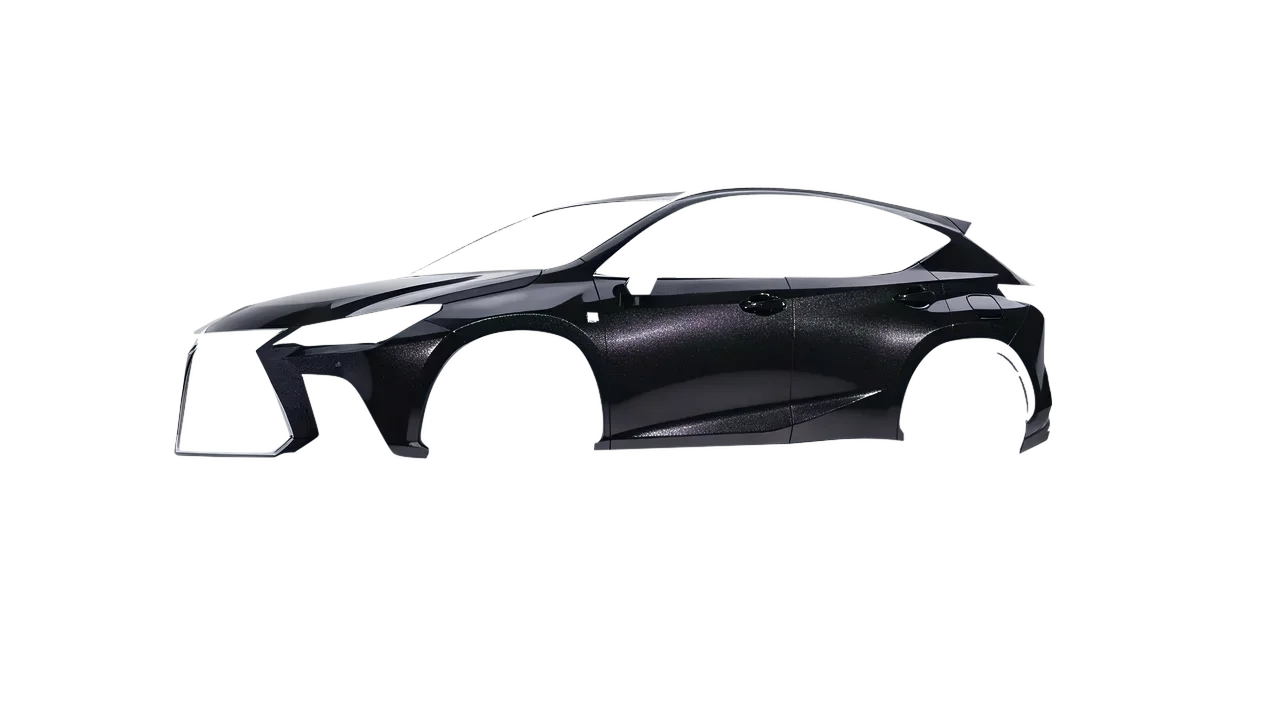 Lexus NX300 F Sport 2022 wrapped in Mystery Black (Avery Dennison SW900-184-M), front three-quarter view