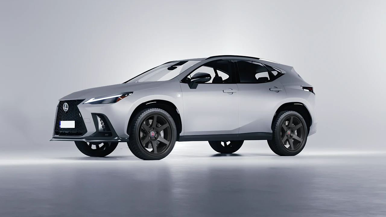 Lexus NX300 F Sport 2022 on HRE Performance Wheels 306-GT forged wheels, front three-quarter view