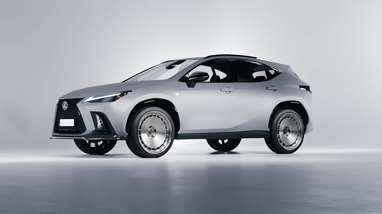 Lexus NX300 F Sport 2022 on HRE Performance Wheels 935 forged wheels, front three-quarter view