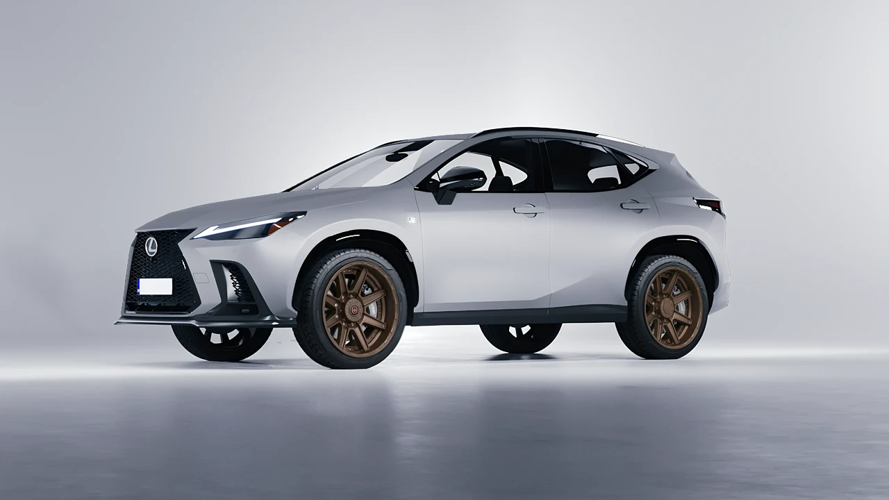 Lexus NX300 F Sport 2022 on HRE Performance Wheels HD188 forged wheels, front three-quarter view