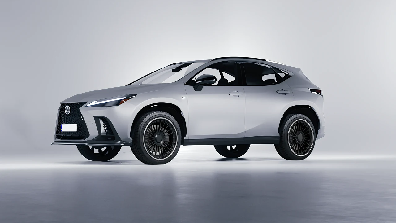 Lexus NX300 F Sport 2022 on RDB LA Twenty Two forged wheels, front three-quarter view