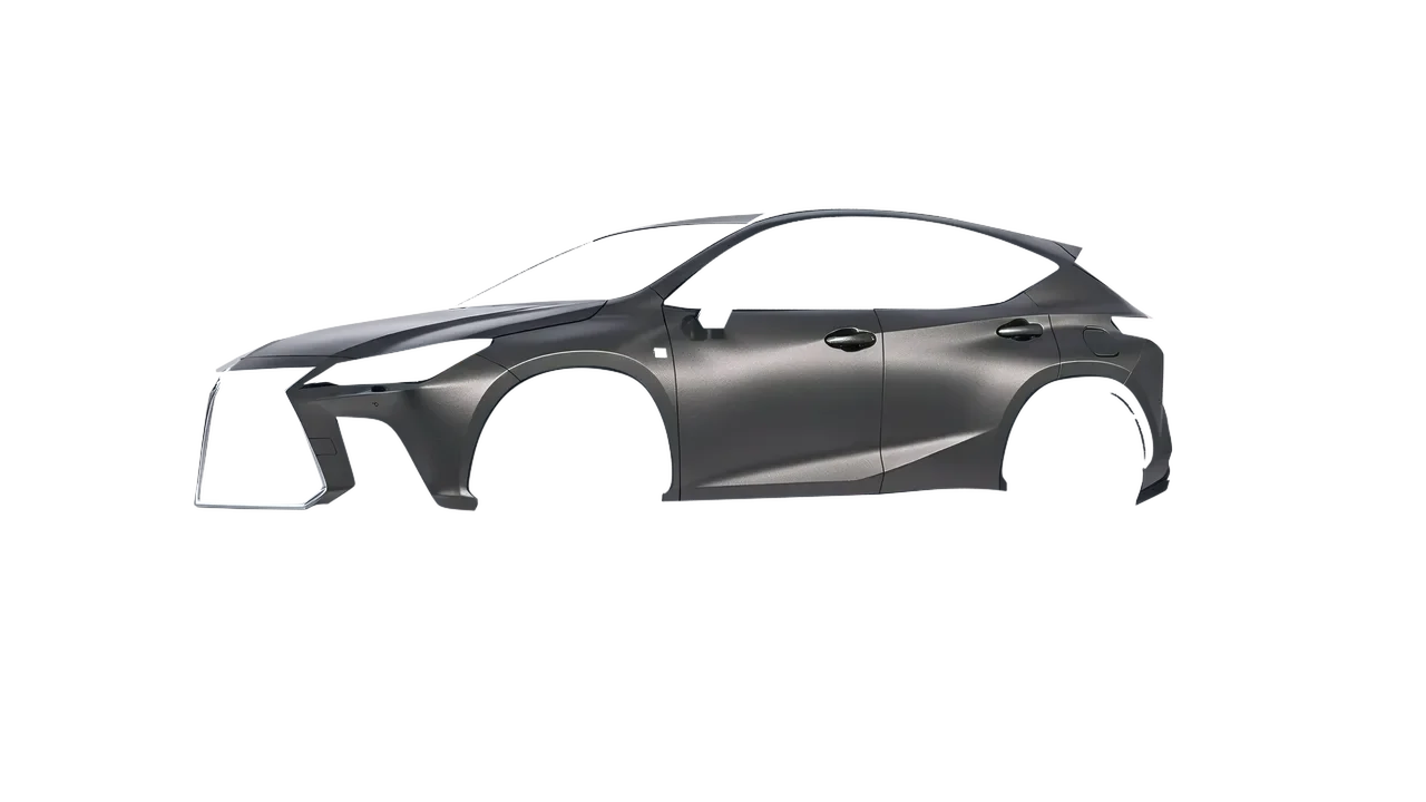 Lexus NX300 F Sport 2022 wrapped in Black Rock Grey (Avery Dennison SW900-823-M), front three-quarter view