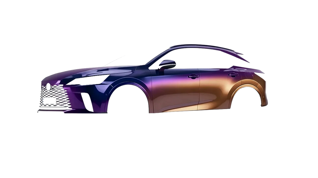 Lexus RX 450 2023 wrapped in Gloss Flip Deep Space (3M GP278), front three-quarter view