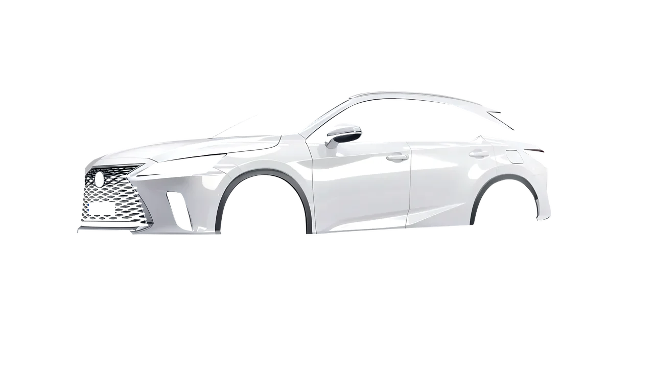 Lexus RX 450 2023 wrapped in Gloss White (3M G10), front three-quarter view