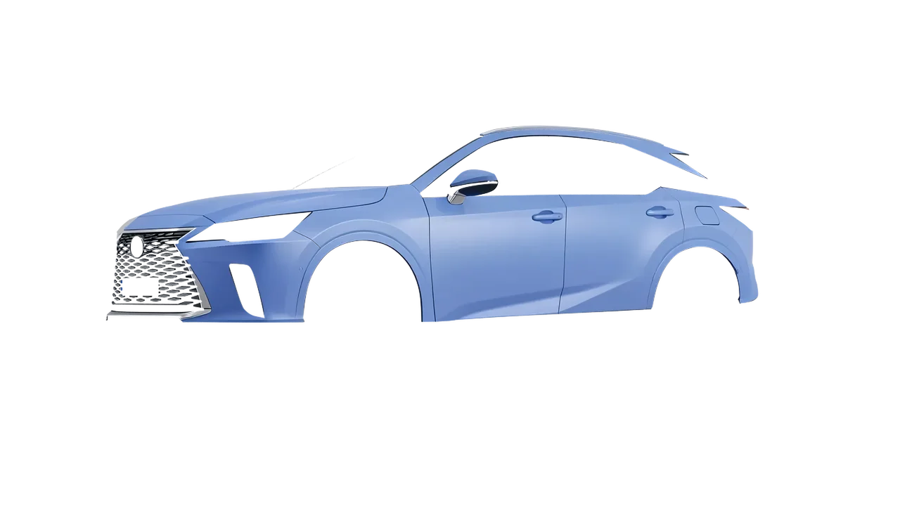 Lexus RX 450 2023 wrapped in Dreamline Blue (Avery Dennison SW900-616-O), front three-quarter view