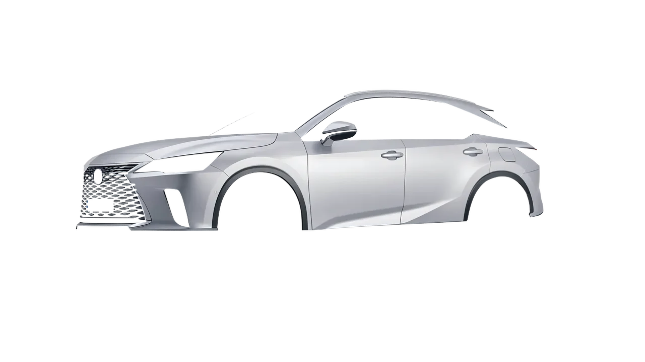 Lexus RX 450 2023 wrapped in Matte Silver (3M M21), front three-quarter view