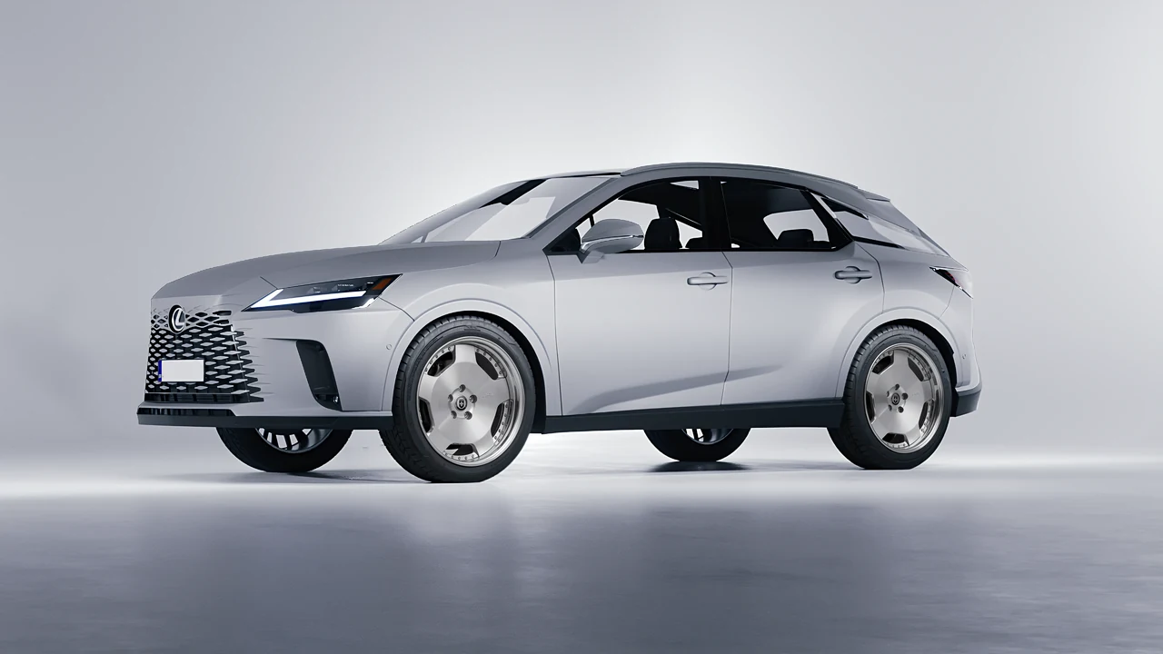 Lexus RX 450 2023 on HRE Performance Wheels 544 forged wheels, front three-quarter view