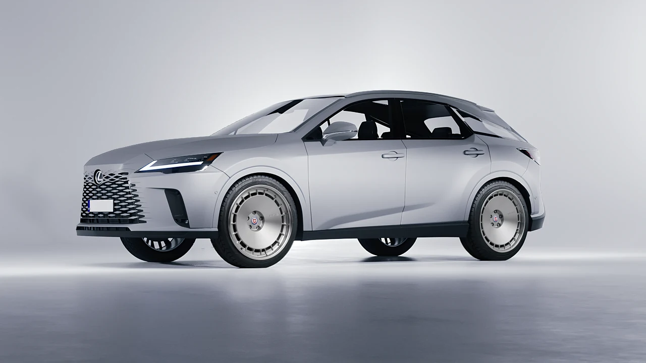 Lexus RX 450 2023 on HRE Performance Wheels 935 forged wheels, front three-quarter view