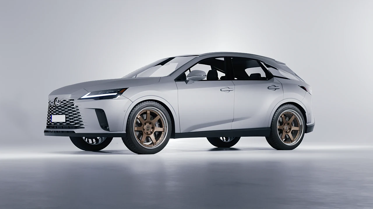 Lexus RX 450 2023 on HRE Performance Wheels C106 forged wheels, front three-quarter view