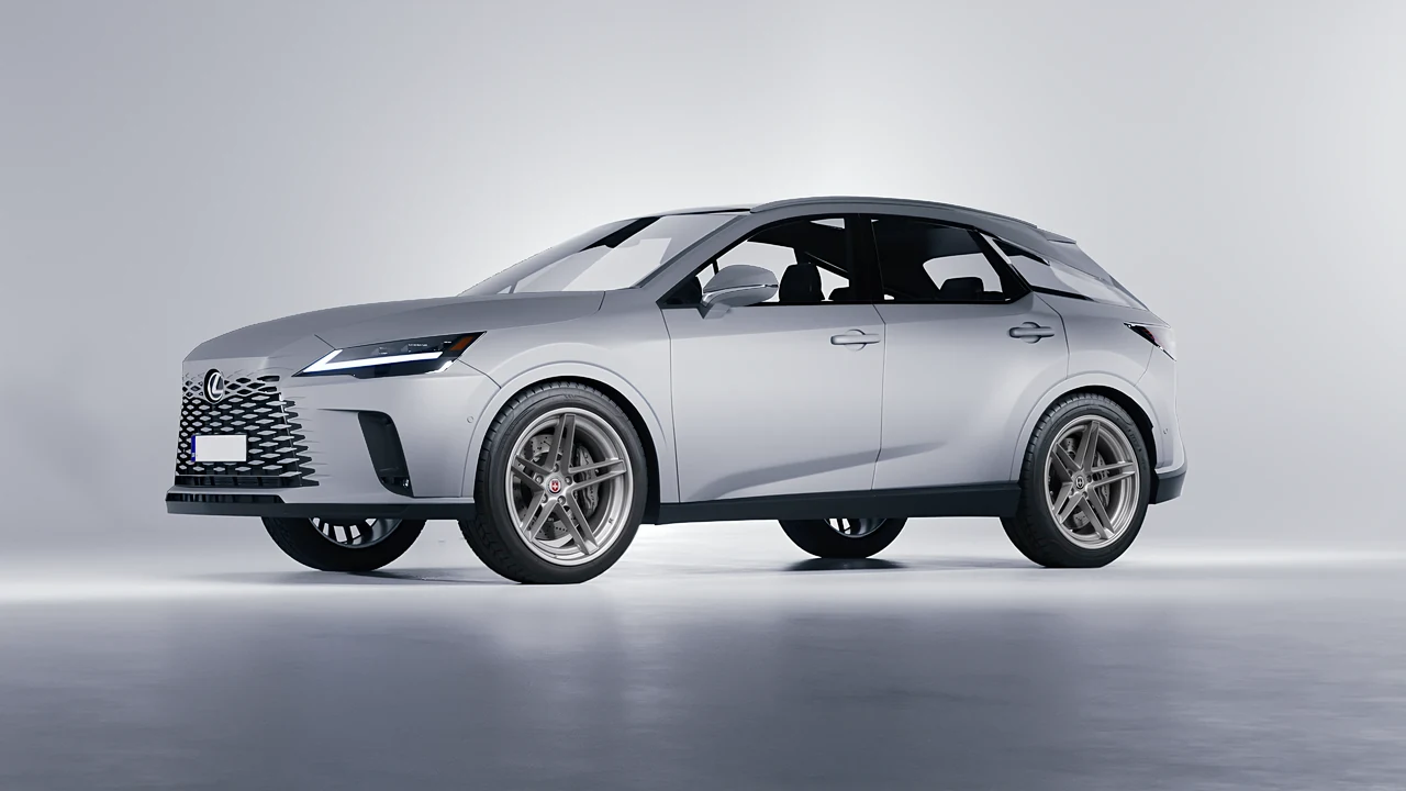 Lexus RX 450 2023 on HRE Performance Wheels G-Code forged wheels, front three-quarter view