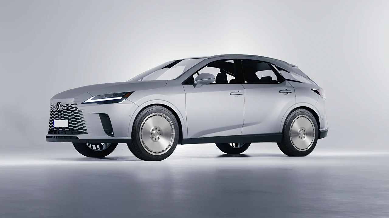 Lexus RX 450 2023 on RDB LA Zero forged wheels, front three-quarter view