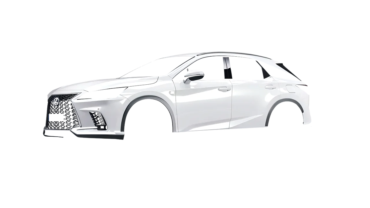 Lexus RX 500h F Sport 2023 wrapped in Gloss White (3M G10), front three-quarter view