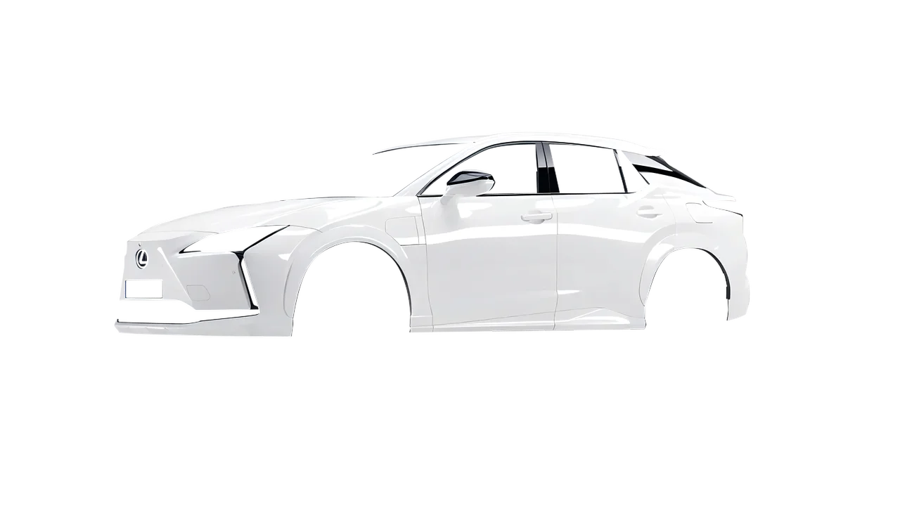 Lexus RZ 450e 2023 wrapped in Gloss White (3M G10), front three-quarter view