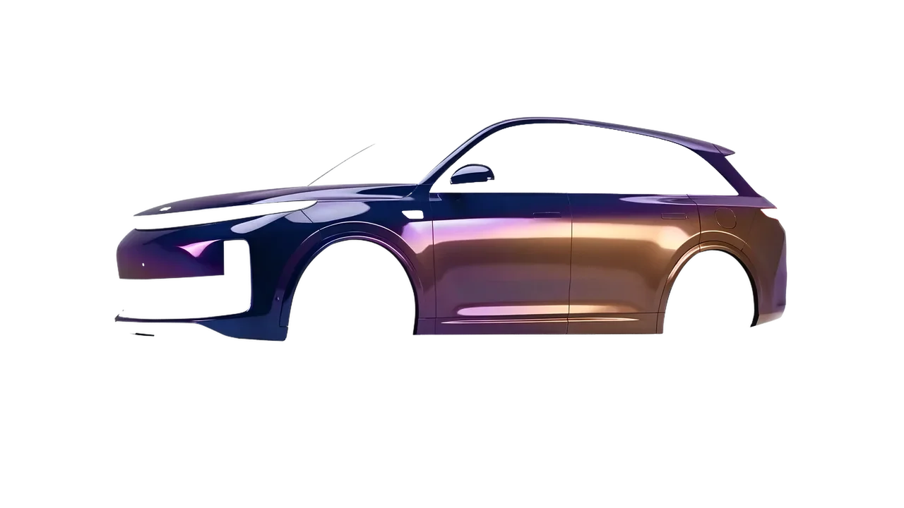 Lixiang Li L7 2025 wrapped in Gloss Flip Deep Space (3M GP278), front three-quarter view