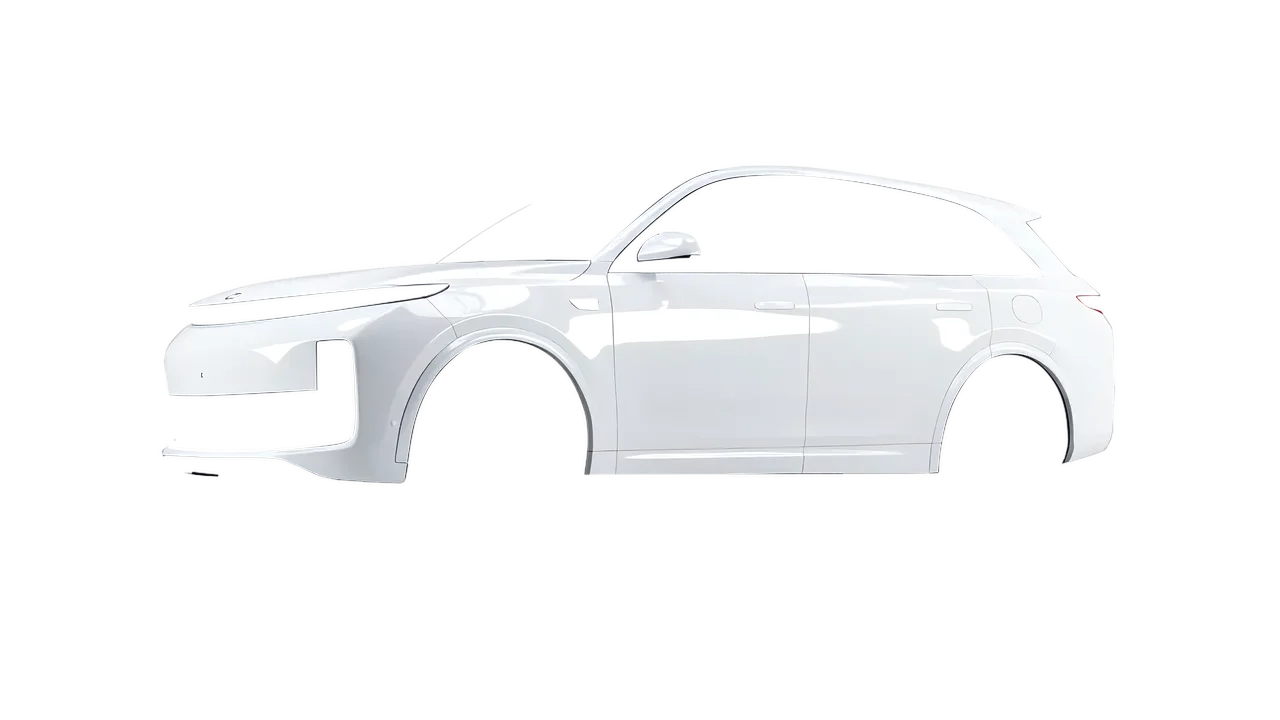Lixiang Li L7 2025 wrapped in Gloss White (3M G10), front three-quarter view