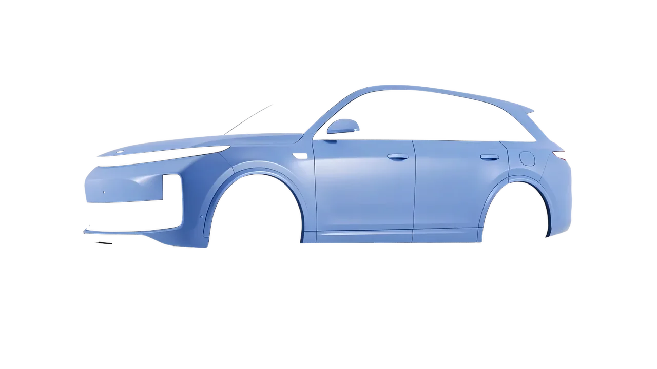 Lixiang Li L7 2025 wrapped in Dreamline Blue (Avery Dennison SW900-616-O), front three-quarter view