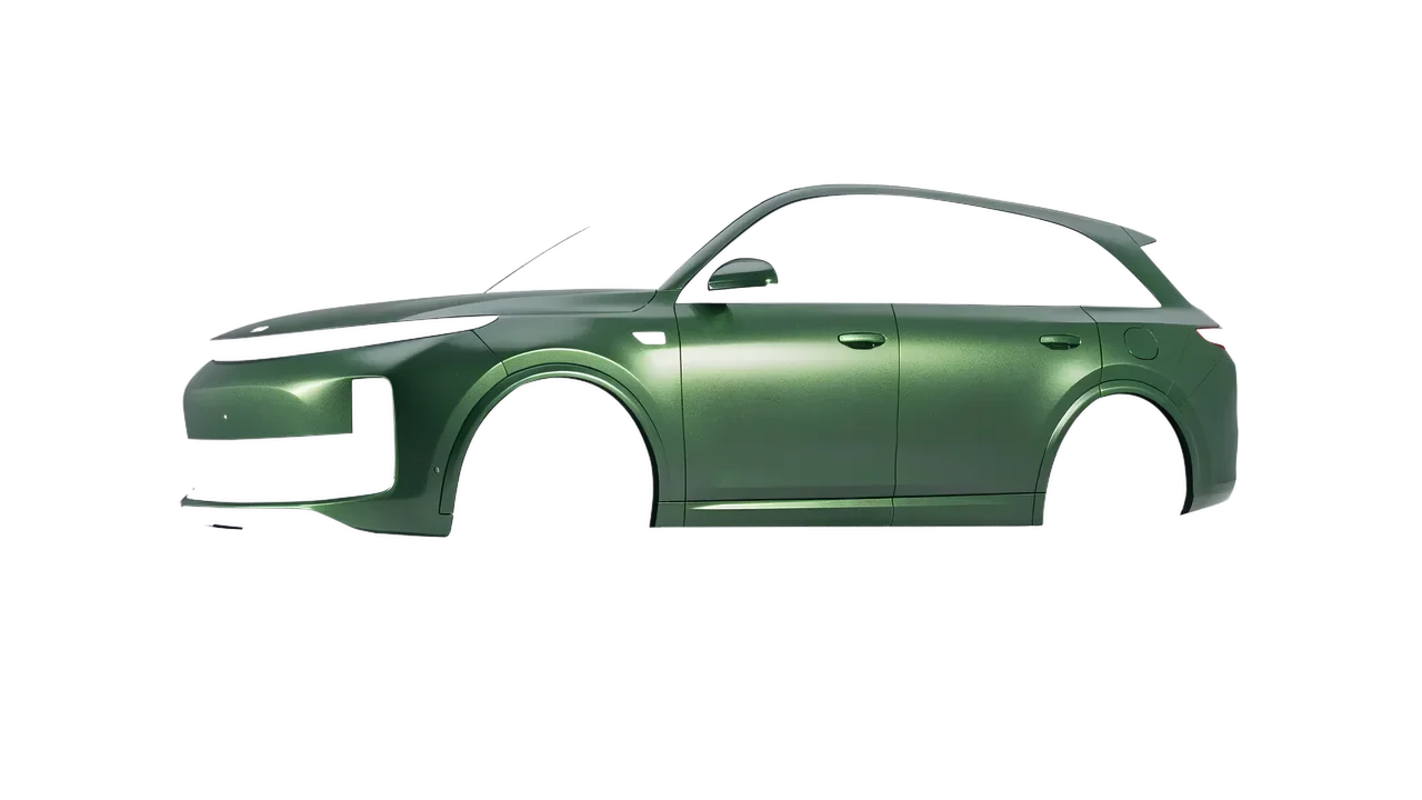 Lixiang Li L7 2025 wrapped in Apple Green (Avery Dennison SW900-745-M), front three-quarter view