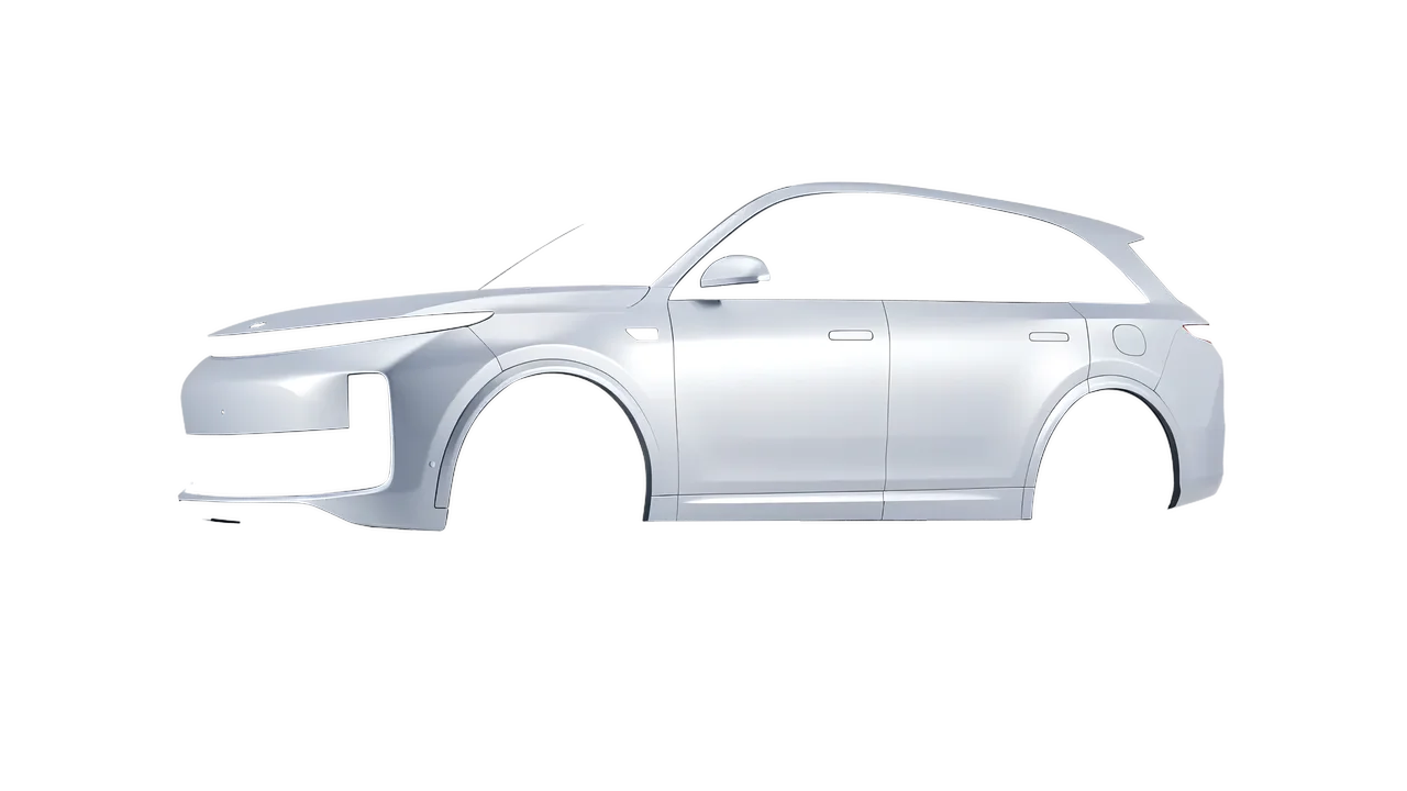 Lixiang Li L7 2025 wrapped in Matte Silver (3M M21), front three-quarter view