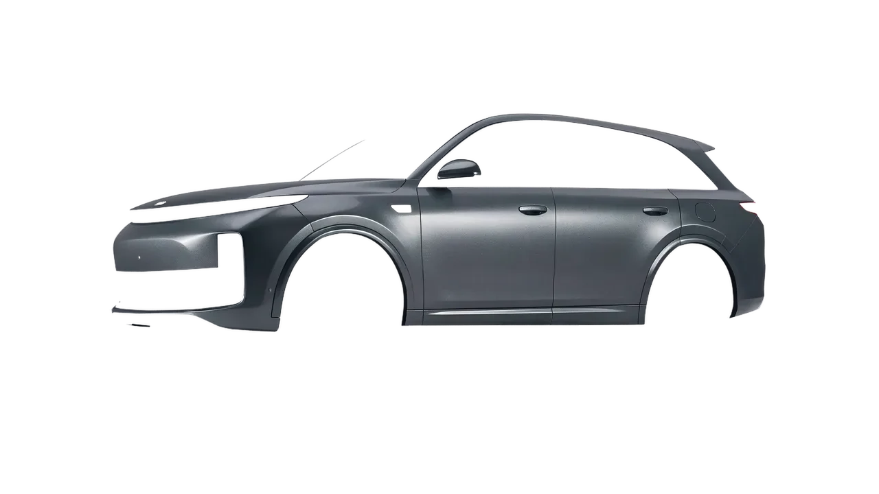 Lixiang Li L7 2025 wrapped in Black Rock Grey (Avery Dennison SW900-823-M), front three-quarter view