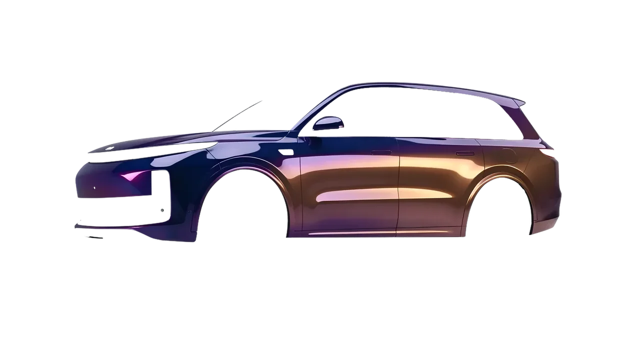 Lixiang Li L8 2025 wrapped in Gloss Flip Deep Space (3M GP278), front three-quarter view