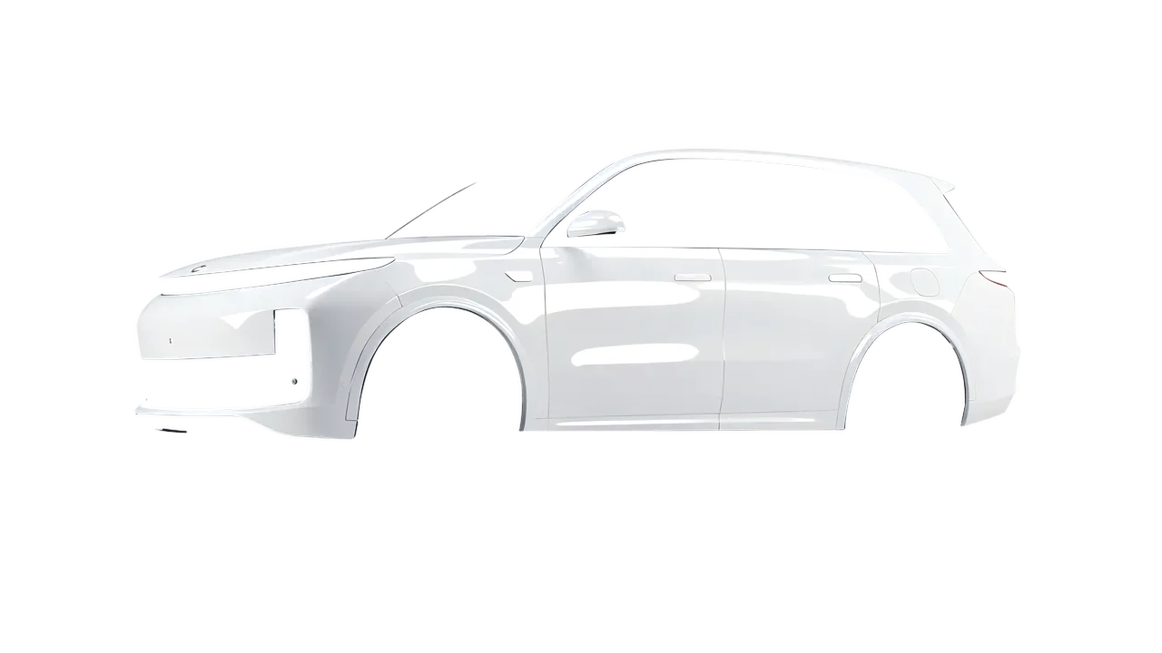 Lixiang Li L8 2025 wrapped in Gloss White (3M G10), front three-quarter view
