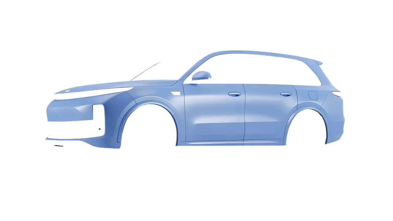 Lixiang Li L8 2025 wrapped in Dreamline Blue (Avery Dennison SW900-616-O), front three-quarter view