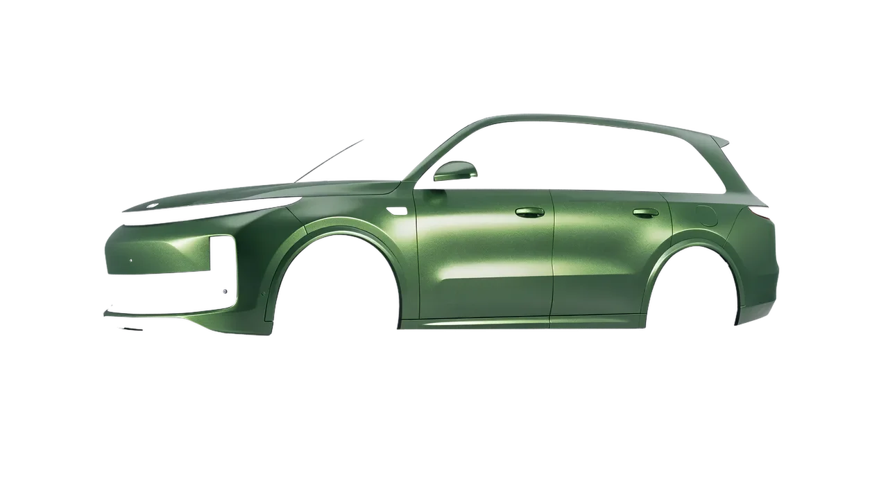 Lixiang Li L8 2025 wrapped in Apple Green (Avery Dennison SW900-745-M), front three-quarter view