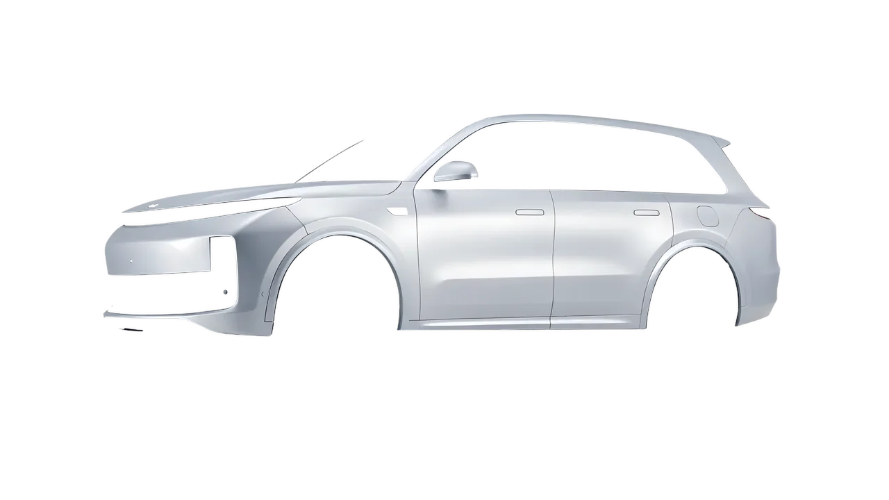 Lixiang Li L8 2025 wrapped in Matte Silver (3M M21), front three-quarter view